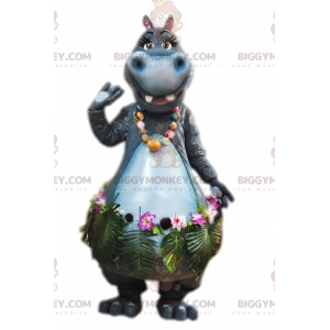 Disfraz de mascota BIGGYMONKEY™ Hipopótamo gris con falda
