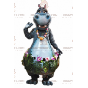 Costume de mascotte BIGGYMONKEY™ d'hippopotame gris avec une