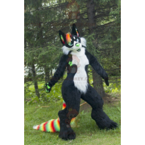 Black and White Fox Cat BIGGYMONKEY™ Mascot Costume -