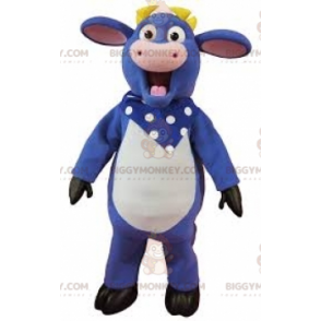 BIGGYMONKEY™ Blue White and Pink Cow Mascot Costume with