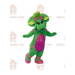 Costume de mascotte BIGGYMONKEY™ de dinosaure vert et rose