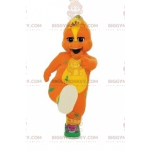 Costume de mascotte BIGGYMONKEY™ de dinosaure orange et jaune