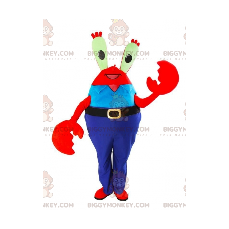 BIGGYMONKEY™ maskotdräkt Mr. Krabs berömda röda krabba i