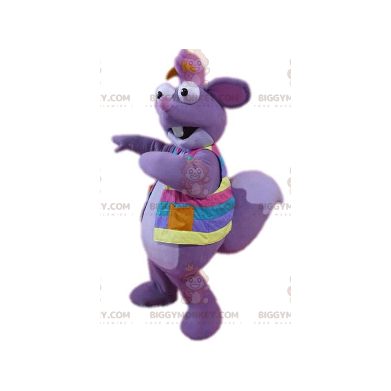 Costume de mascotte BIGGYMONKEY™ de Tico écureuil violet dans