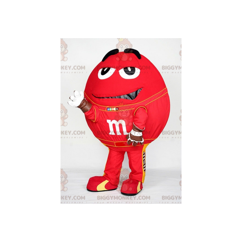 Kæmperød M&M's BIGGYMONKEY™ maskotkostume. Chokolade Candy