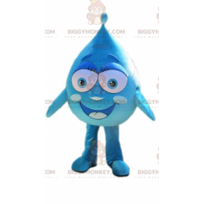 Lächelnder riesiger blauer Blob BIGGYMONKEY™ Maskottchen-Kostüm