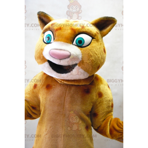 BIGGYMONKEY™ Costume da mascotte Leopardo arancione beige con