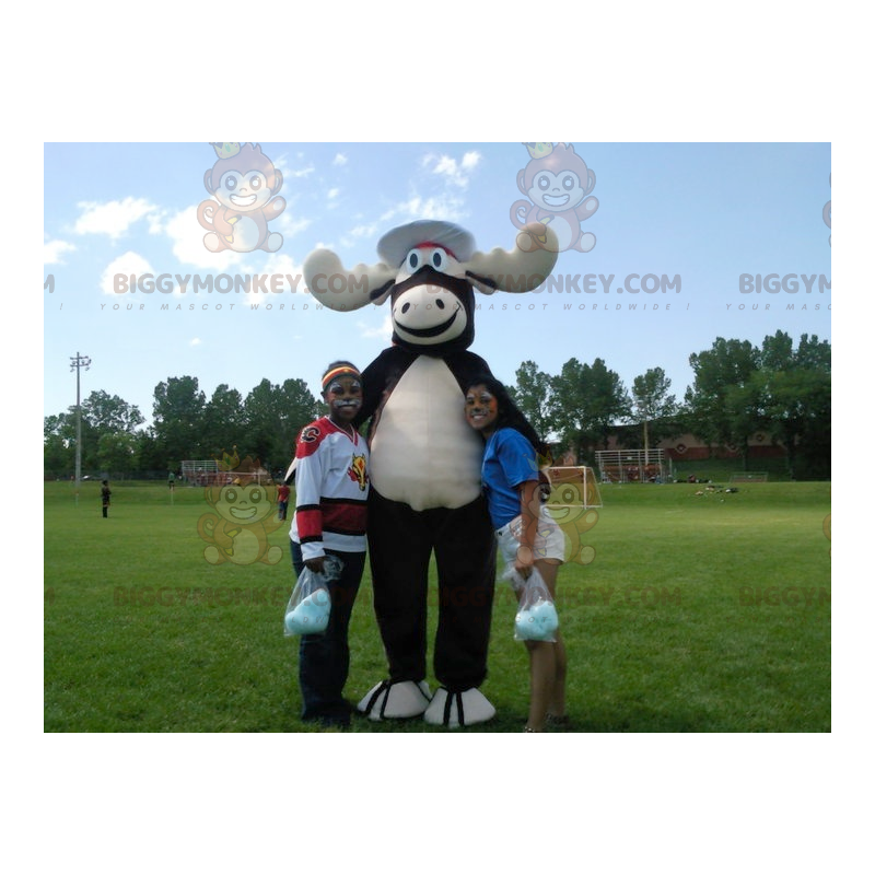 Black and White Caribou Moose BIGGYMONKEY™ Mascot Costume -