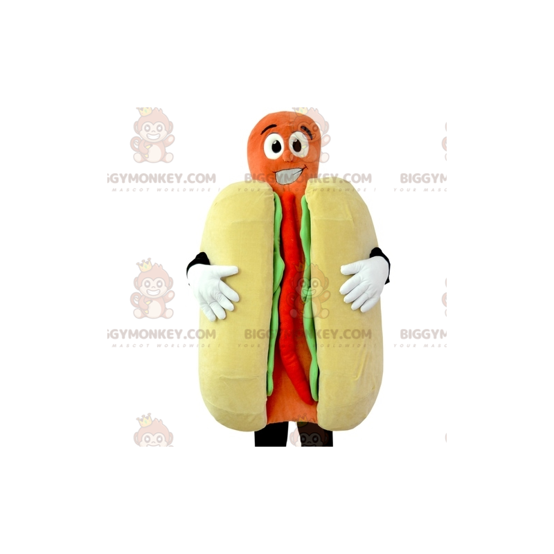 Costume da mascotte Hot Dog gigante BIGGYMONKEY™. costume da