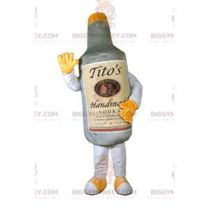 Costume da mascotte gigante della bottiglia di vodka grigia