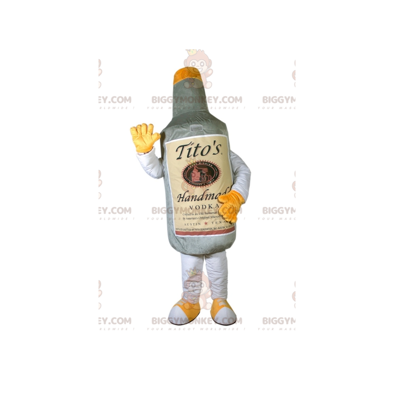 Olbrzymia szara butelka wódki Kostium maskotki BIGGYMONKEY™.