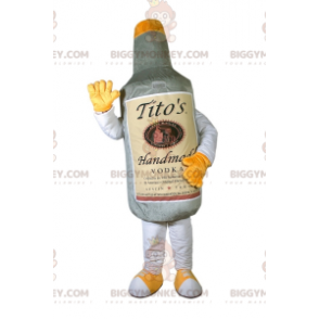 Costume de mascotte BIGGYMONKEY™ de bouteille de Vodka grise
