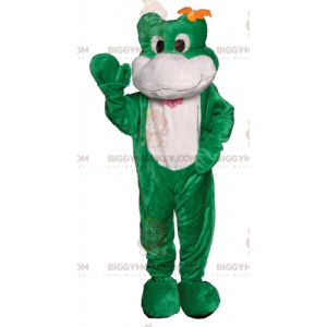 Disfraz de mascota de rana verde y blanca BIGGYMONKEY™. disfraz