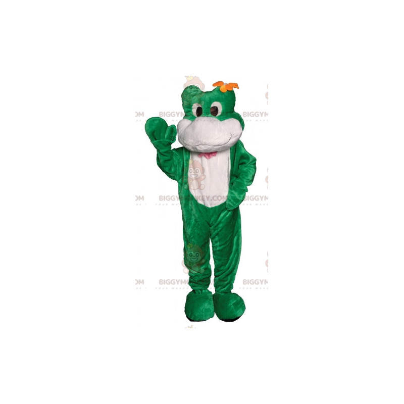 Green and White Frog BIGGYMONKEY™ Mascot Costume. frog costume