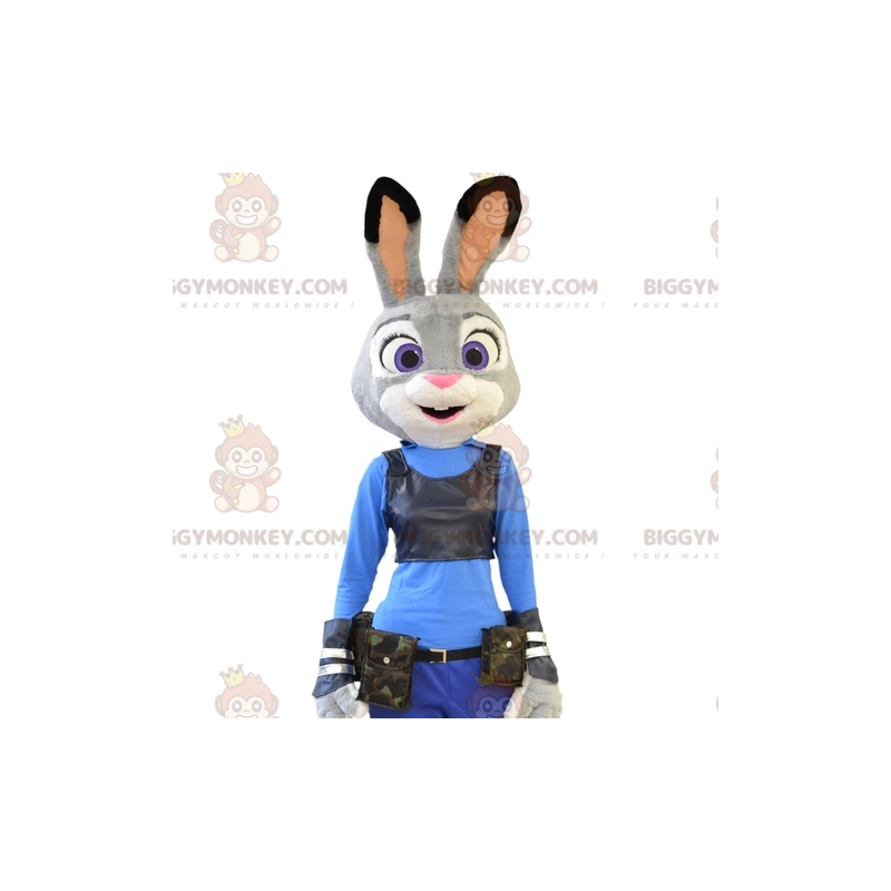 BIGGYMONKEY™ Judy berömd polisman kaninmaskotdräkt från
