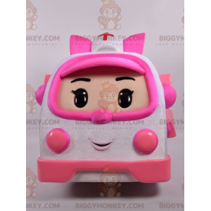 Traje de mascote de ambulância BIGGYMONKEY™ Transformers branco