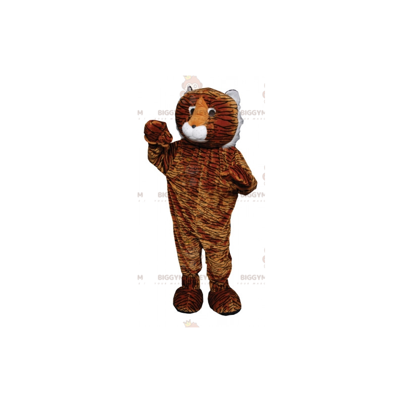 BIGGYMONKEY™ Mascot Costume Brown and White Leopard with Black