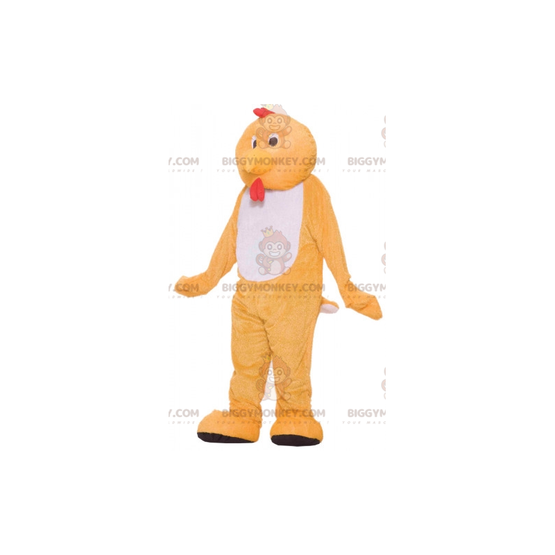 Orange and White Rooster Hen BIGGYMONKEY™ Mascot Costume -