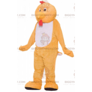 BIGGYMONKEY™ Maskottchen-Kostüm mit orangefarbenem und weißem