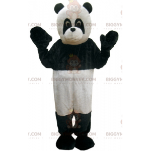 Costume de mascotte BIGGYMONKEY™ de panda noir et blanc. Ours