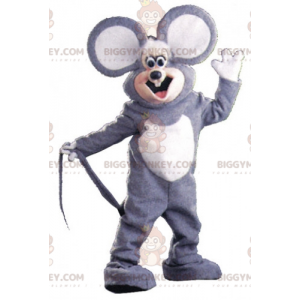 Costume de mascotte BIGGYMONKEY™ de souris grise et blanche