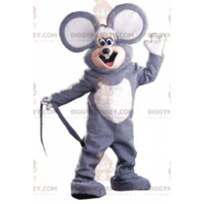 BIGGYMONKEY™ Costume da mascotte Topo grigio e bianco con