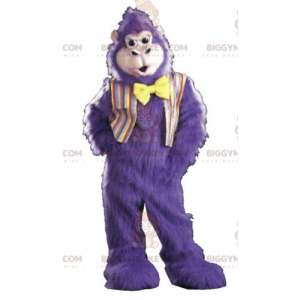 Costume de mascotte BIGGYMONKEY™ de gorille violet très poilu