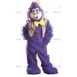 BIGGYMONKEY™ Costume da mascotte Gorilla viola molto peloso con