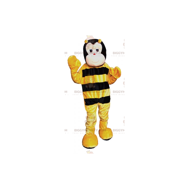 Traje de mascote BIGGYMONKEY™ de abelha gigante amarela e