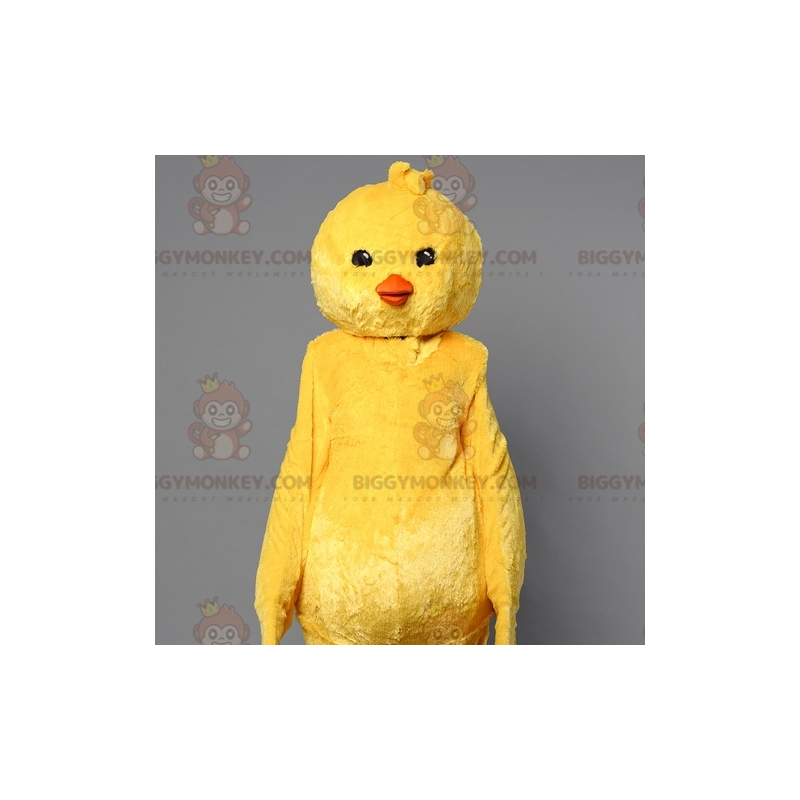 Traje de mascote BIGGYMONKEY™ de pintainho amarelo. Fantasia de