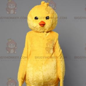 Traje de mascote BIGGYMONKEY™ de pintainho amarelo. Fantasia de