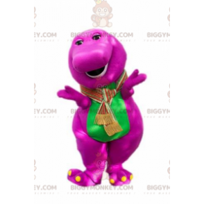 Costume de mascotte BIGGYMONKEY™ de dinosaure rose et vert dodu