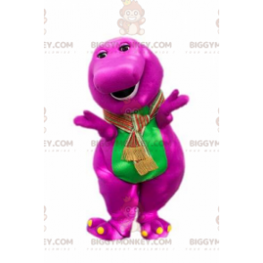Fantasia de mascote BIGGYMONKEY™ de dinossauro gorducho rosa e