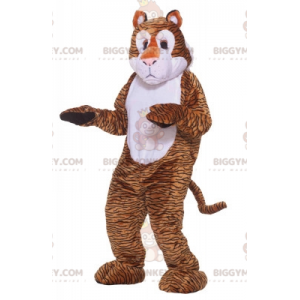 Traje de mascote BIGGYMONKEY™ de leopardo branco e preto