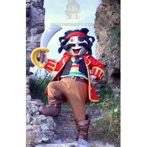 Traje de mascote de pirata colorido BIGGYMONKEY™ em traje