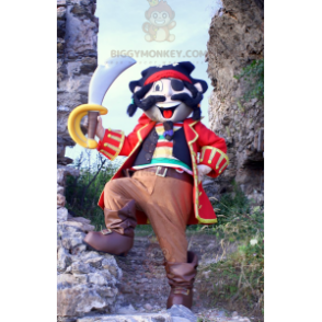 Värikäs Pirate BIGGYMONKEY™ -maskottiasu perinteisessä mekossa