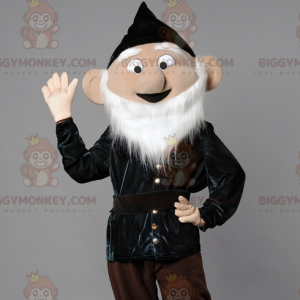 Bebaarde kabouter BIGGYMONKEY™ mascottekostuum met zwarte