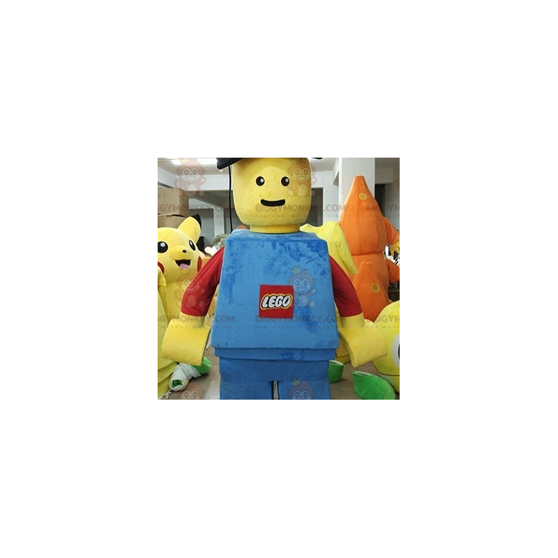 Costume da mascotte gigante blu rosso e giallo Lego