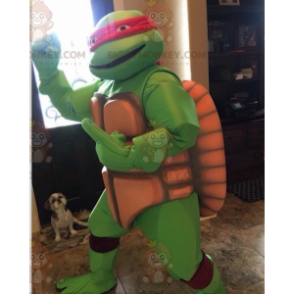 BIGGYMONKEY™ Ninja Turtle-mascottekostuum met rode hoofdband -