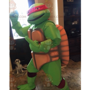 Kostým maskota želvy Ninja BIGGYMONKEY™ s červenou čelenkou –