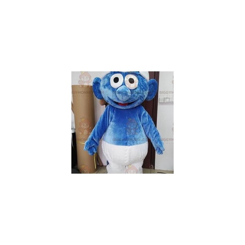 BIGGYMONKEY™ Maskottchen-Kostüm der Schlumpf-Blau-Cartoon-Figur