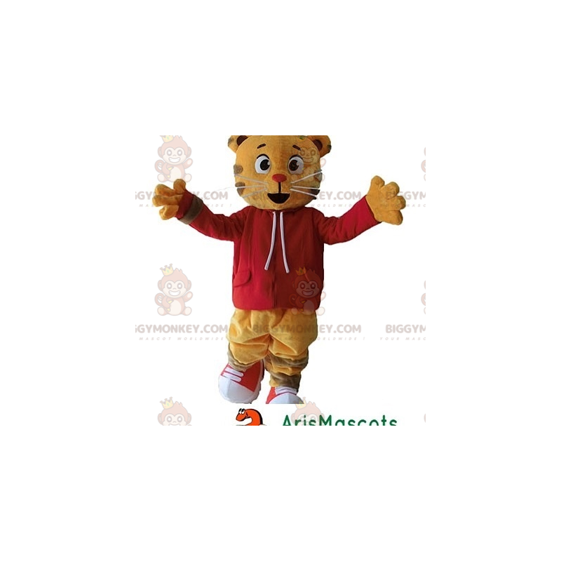 Costume da mascotte BIGGYMONKEY™ tigre gatto arancione con