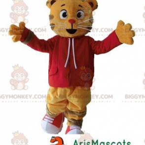 Costume da mascotte BIGGYMONKEY™ tigre gatto arancione con