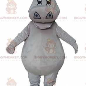 Cute Plump Gray Hippo BIGGYMONKEY™ Mascot Costume –