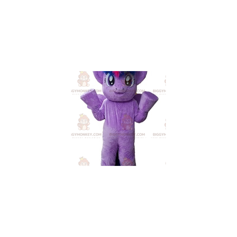 Velmi teplý kostým maskota obřího fialového poníka BIGGYMONKEY™