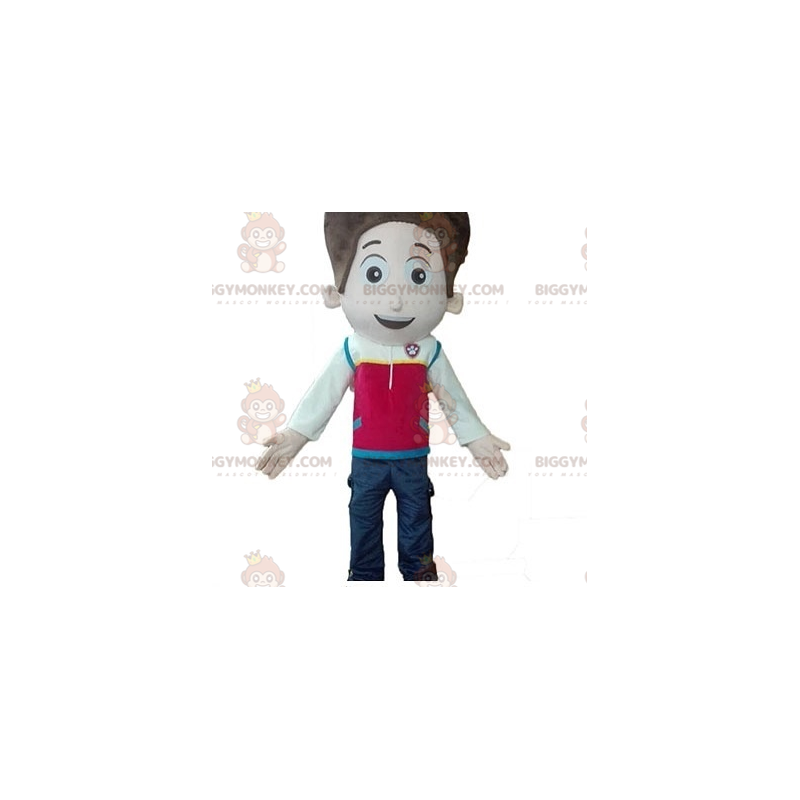 Little School Boy BIGGYMONKEY™ Mascot Costume With Colorful