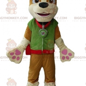 Costume de mascotte BIGGYMONKEY™ de chien marron habillé d'une