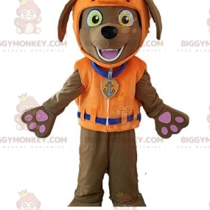 Brun hund BIGGYMONKEY™ maskotdräkt med flytväst - BiggyMonkey