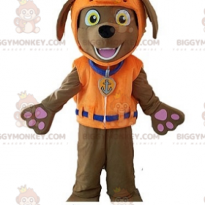 Brun hund BIGGYMONKEY™ maskotkostume med redningsvest -