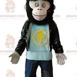 Gorilla Hairy Monkey BIGGYMONKEY™ mascottekostuum met leren jas
